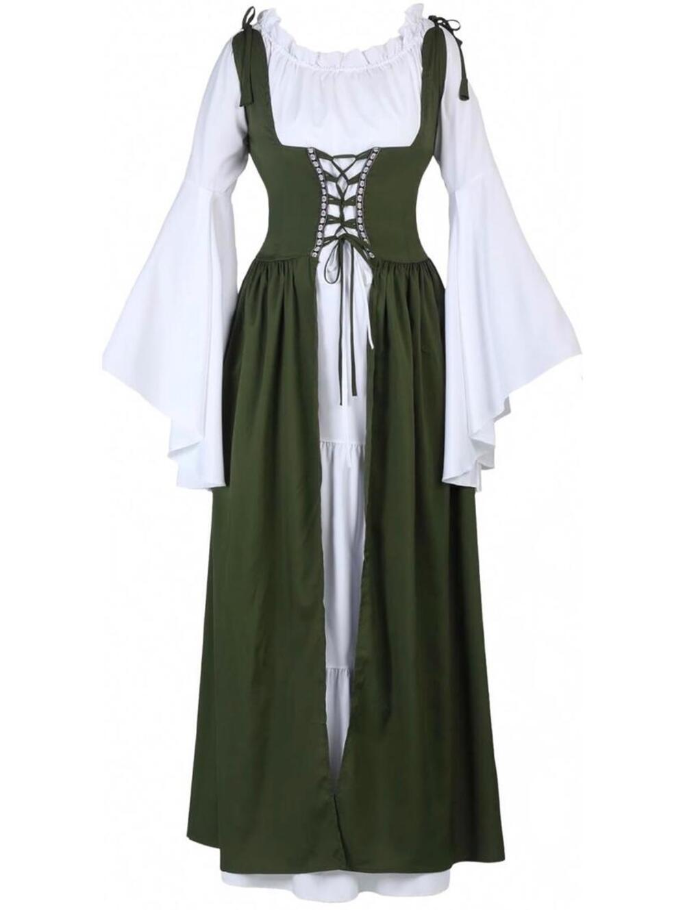 Medieval Style Renaissance Dress with Accessories Costume Set